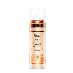 BEMT Born to Shine Long Lasting | Non-transferrable | With Shimmer particles |Dewy Finish|Single illuminiser for hair, body and face| Golden| 100ml