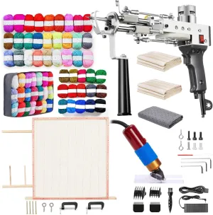 BESGEER 2024 Rug Tufting Gun Starter Kit with Frame with Carpet Trimmer - Rug Tufting Gun with Carpet Trimmer Kit with Tufting Frame, 2 in 1 Cut & Loop Pile Carpet Gun& Carpet Carving Clippers（Black）
