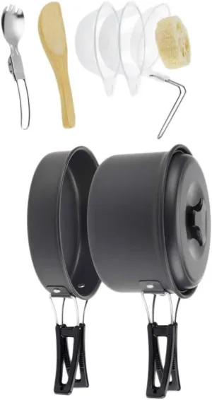 BESPORTBLE 1set Portable Camping Cookware for People Outdoor Cooking Gear Lightweight Cutlery for Picnics Hiking Camping Design