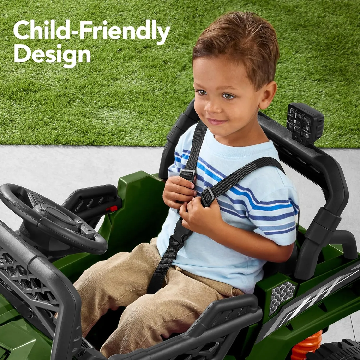 Best Choice Products Kids 12V Electric Ride On UTV Car and Trailer w/Parent Control, LED Lights, 2 Speeds, Bluetooth - Green