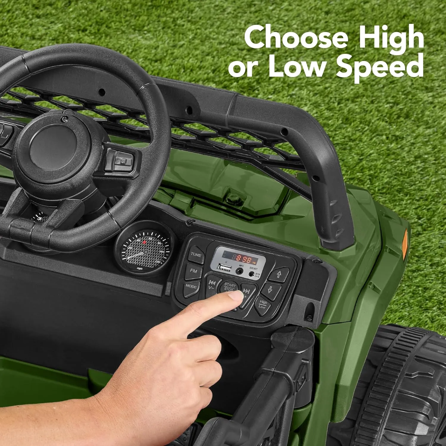 Best Choice Products Kids 12V Electric Ride On UTV Car and Trailer w/Parent Control, LED Lights, 2 Speeds, Bluetooth - Green