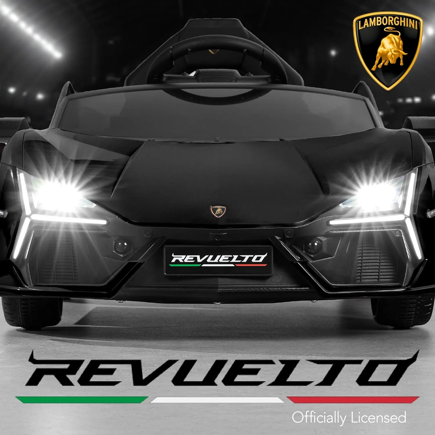 Best Choice Products Licensed Lamborghini Revuelto Kids 12V Electric Ride On Car Toy w/ 66lb Weight Capacity, Parent Control, Bluetooth - Black