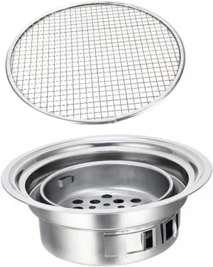 BESTonZON 1Set Portable Stainless Steel Korean Grill Compact Barbecue Stove for Outdoor Cooking Camping and Picnics Durable and Lightweight Design for