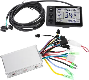Bicycle Scooter Waterproof Brushless Controller Kit 24V-48V Wide Voltage Low Voltage Protection LCD Screen 3.15x1.97inch