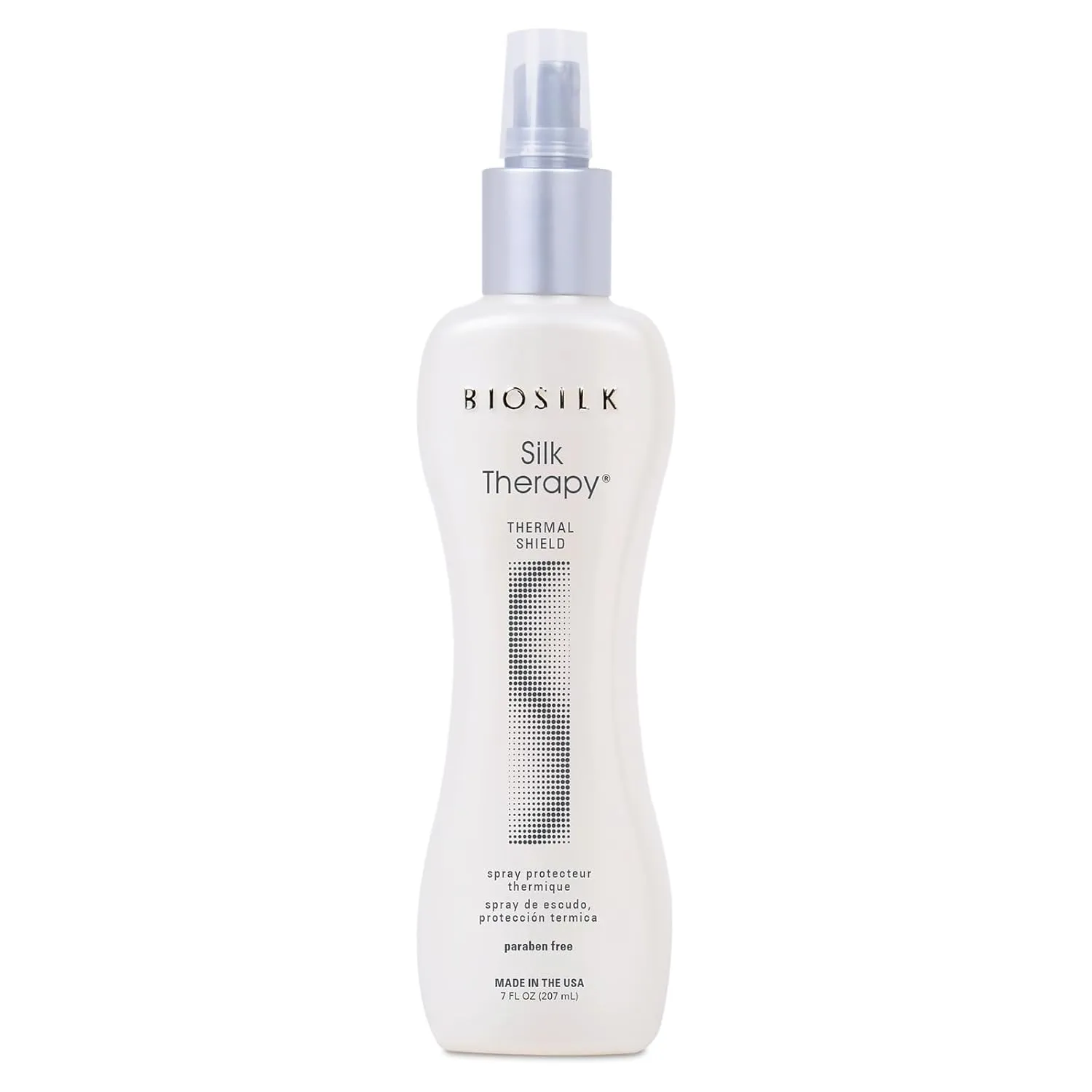 BioSilk Silk Therapy Thermal Shield Protection Spray, Helps Shield Hair From Thermal Damage & Hold Styles, Sulfate, Paraben, & Cruelty-Free, 7 Oz