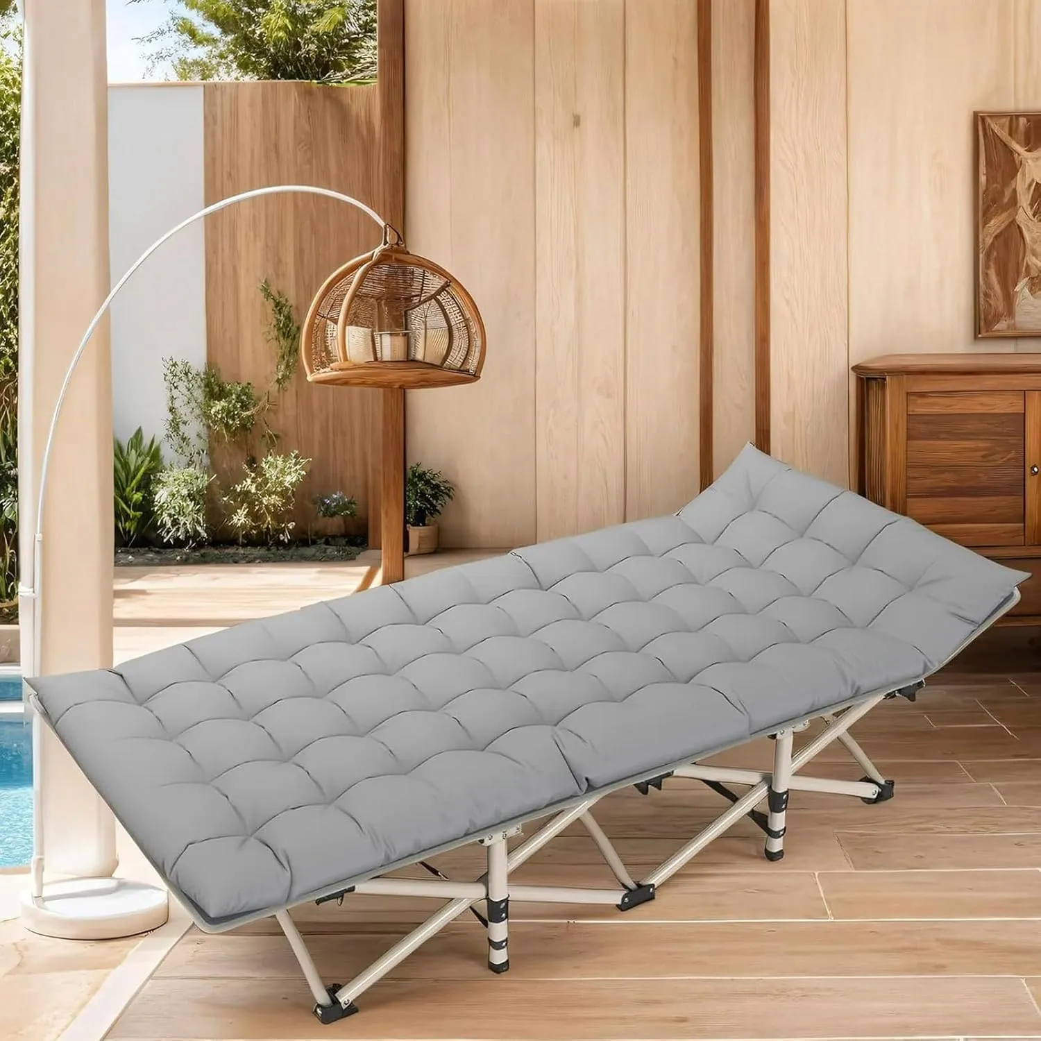 Black, 71cm/28In Folding Camping Cot for Adult, Portable Sleeping Cot with Mattress, Outdoor Heavy Duty Sleep Cot Bed with Carry Bag for Home,Office,Camp,Travel,Vacation,Hospital,Guest