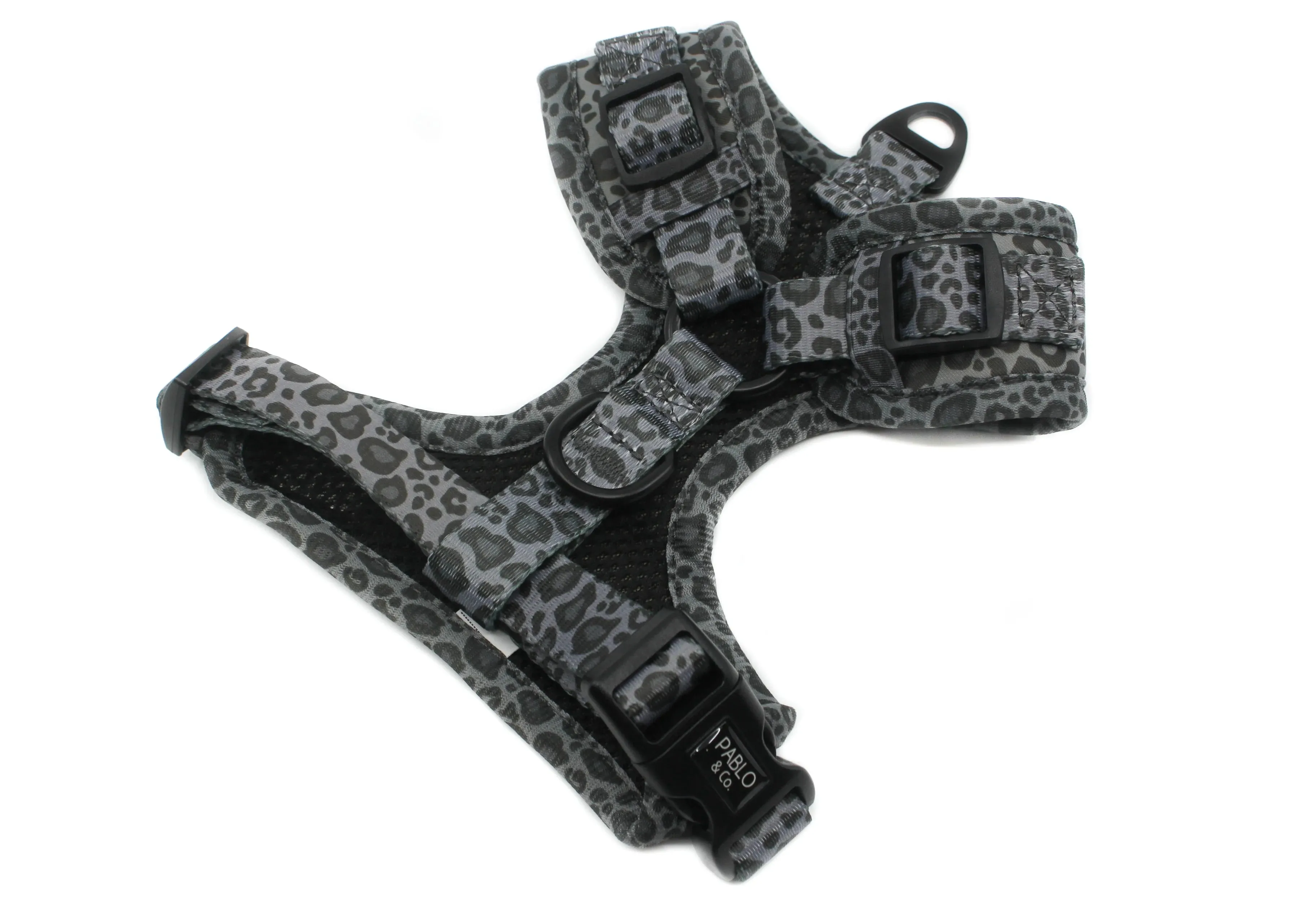Black & Grey Leopard Print Adjustable Harness