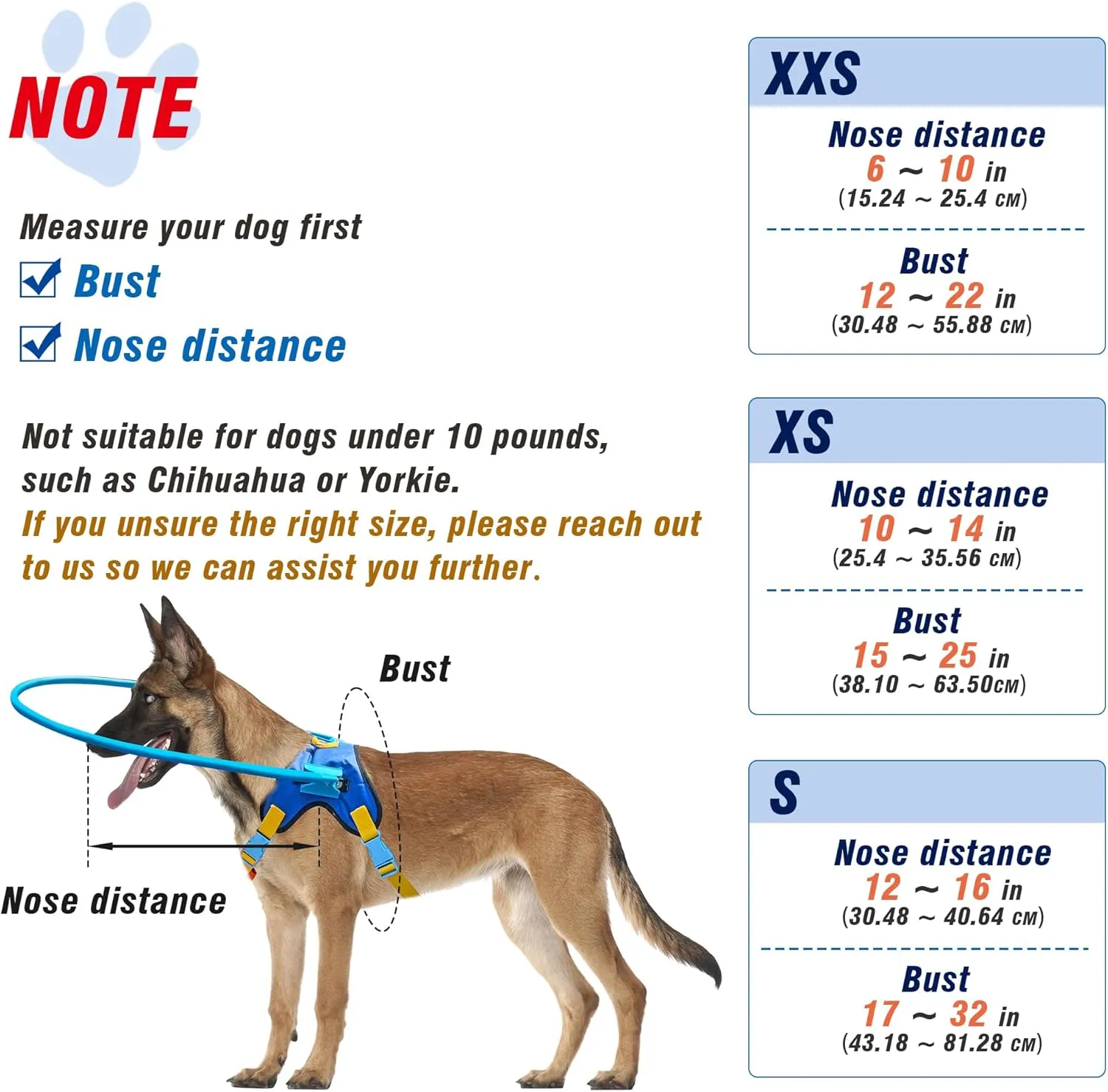 Blind Dog Halo Harness, Protective Halo Dog Collar for Blind Dogs, Confidence Building Harness Guiding Device, Blind Dog Accessories (XXS Black)