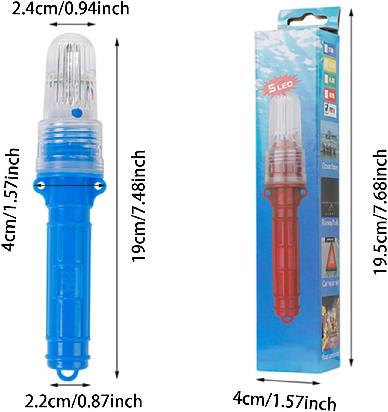Boat Flares, Boat Safety kit Marine Flares Coasts Guard Approved, Intelligent Light Control Waterproof Design Emergency for Fishing Nets, Buoys, or Boats, Easy to Store (Set C-5Pcs)