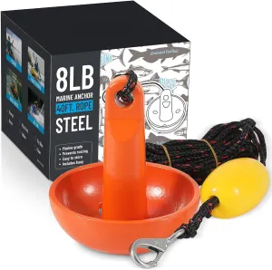 Boat Kayak Anchor Kit 40ft Rope & Storage Bag - Accessories for Kayaks, Canoes, SUP Boards, Small Boats, Jet Skis & PWCs