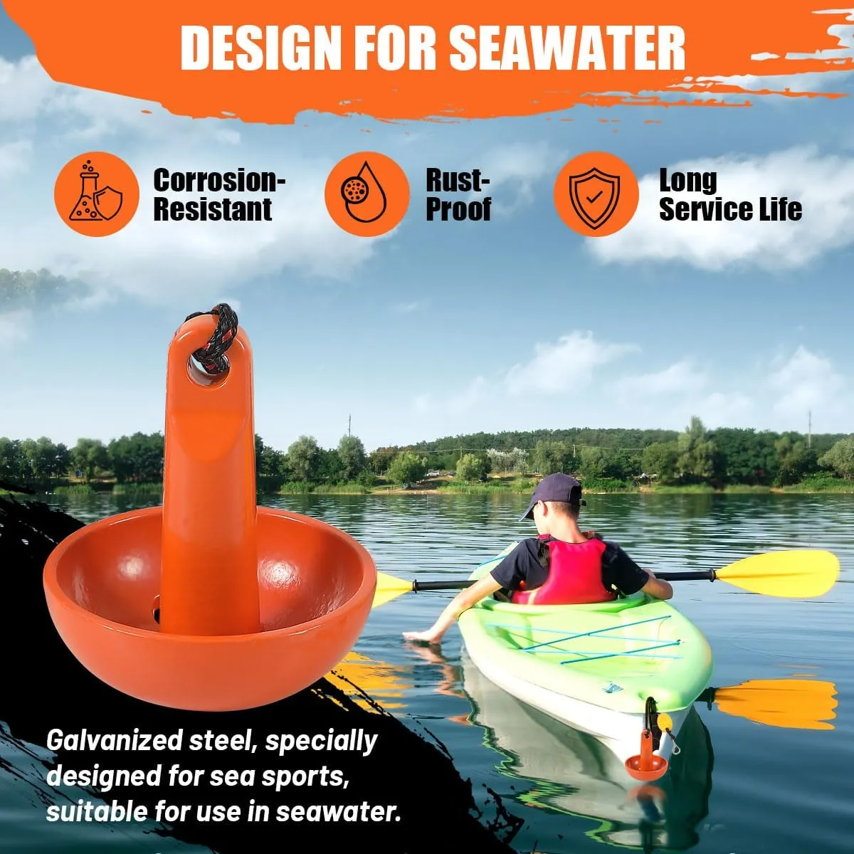 Boat Kayak Anchor Kit 40ft Rope & Storage Bag - Accessories for Kayaks, Canoes, SUP Boards, Small Boats, Jet Skis & PWCs