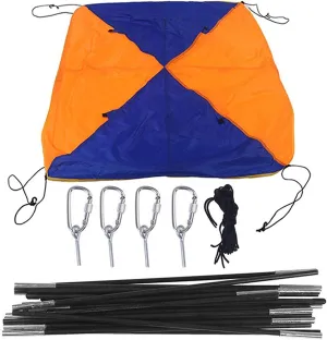 Boat Sun Shade Shelter, Inflatable Boat Fishing Sunshade Rain Canopy Kayak Kit Canopy Top, Folding Sunshade Boat Tent Kayak Accessories for 3-Person Boats
