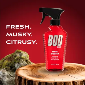 BOD man Fragrance Body Spray, Most Wanted, 8 fl oz (Pack of 2)