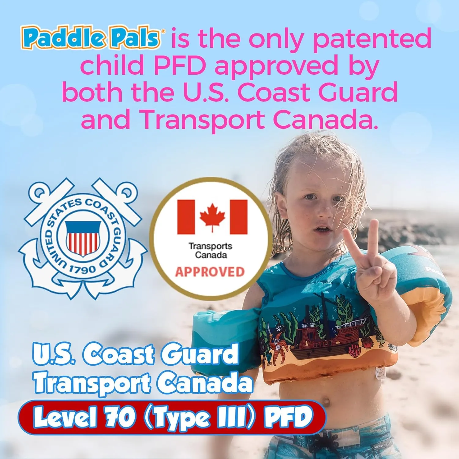 Body Glove Paddle Pals Learn to Swim Coast Guard Approved Kids Life Jacket PFD