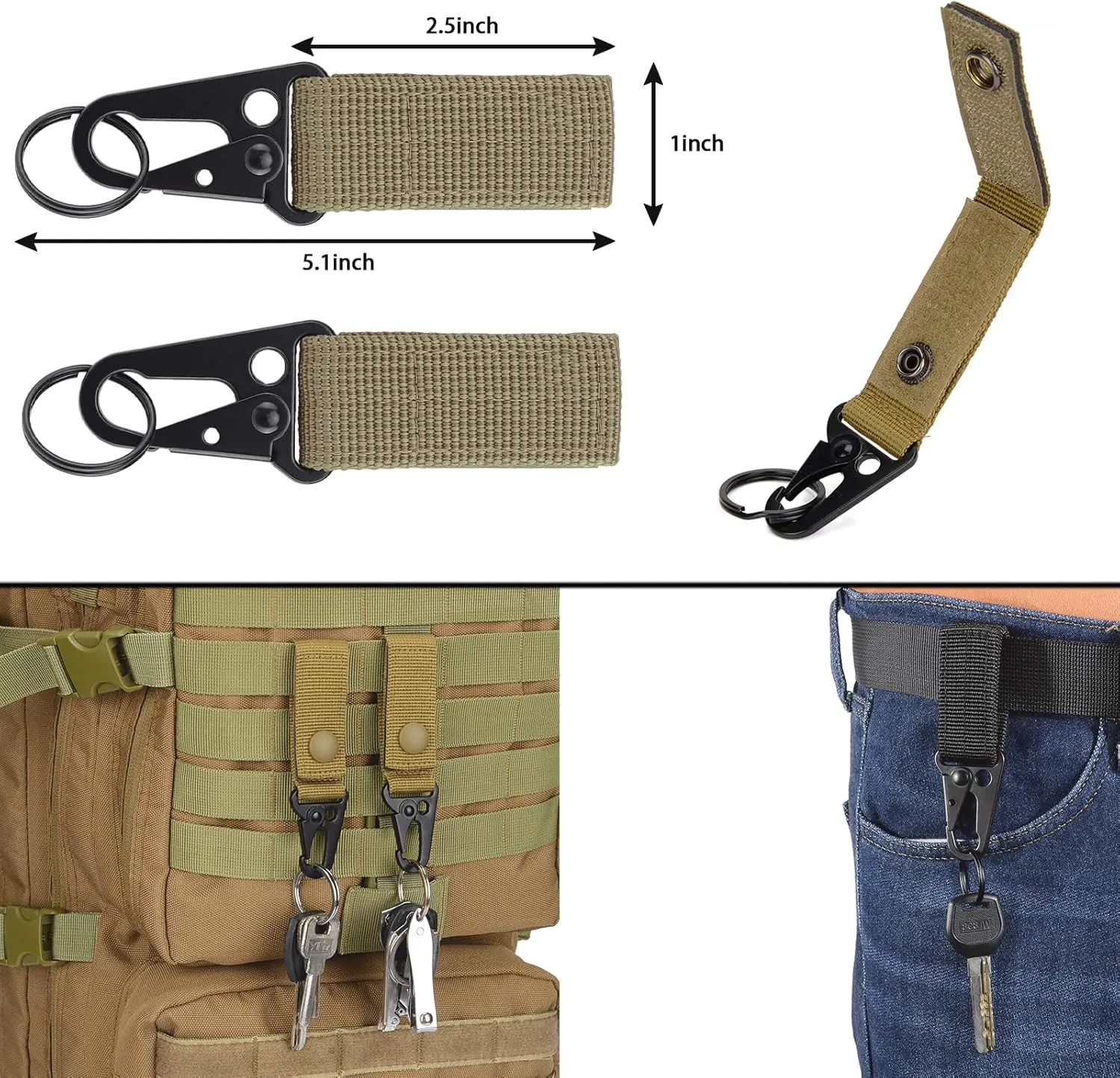 BOOSTEADY 36PCS Attachments for Tactical Backpack Vest Belt,D-Ring Grimloc Locking Gear Clip, Web Dominator Elastic Strings, Strap Management Tool Buckle,Hydration Tube Clips,Key Ring,MOLLE Bag