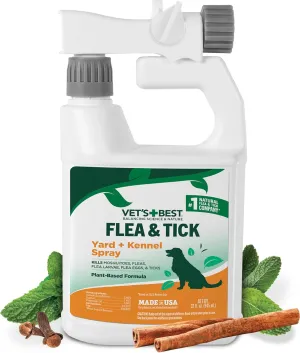 Bramton Company Vet`s Best Natural Flea & Tick Yard/Kennel Spray 32 Oz