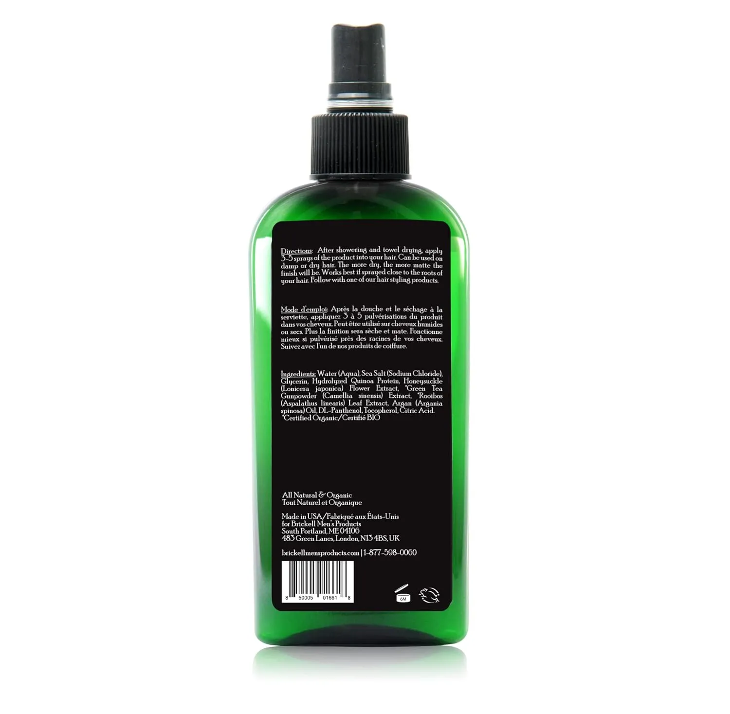 Brickell Men's Texturizing Sea Salt Spray for Men, Natural & Organic, Alcohol-Free, Lifts and Texturizes Hair for a Beach or Surfer Hair Style, 6 Ounce