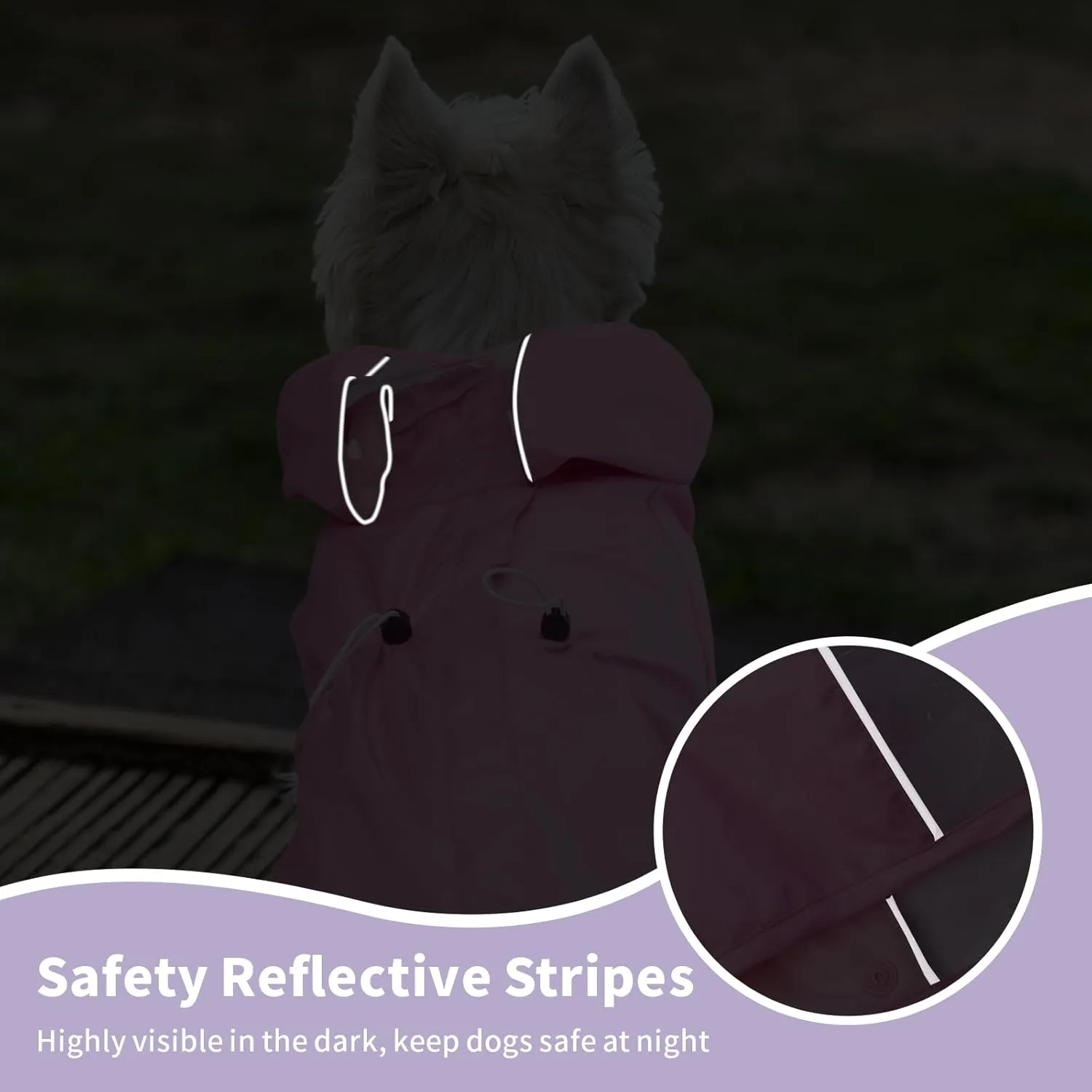 BRKURLEG Dog Raincoat, 4 Legs Dog Rain Jacket for Medium Dogs, Pet Waterproof Rainproof Jacket with Leash Hole Reflective Pet Poncho Boy Girl, Lightweight Waterproof Jackets, Pink XL