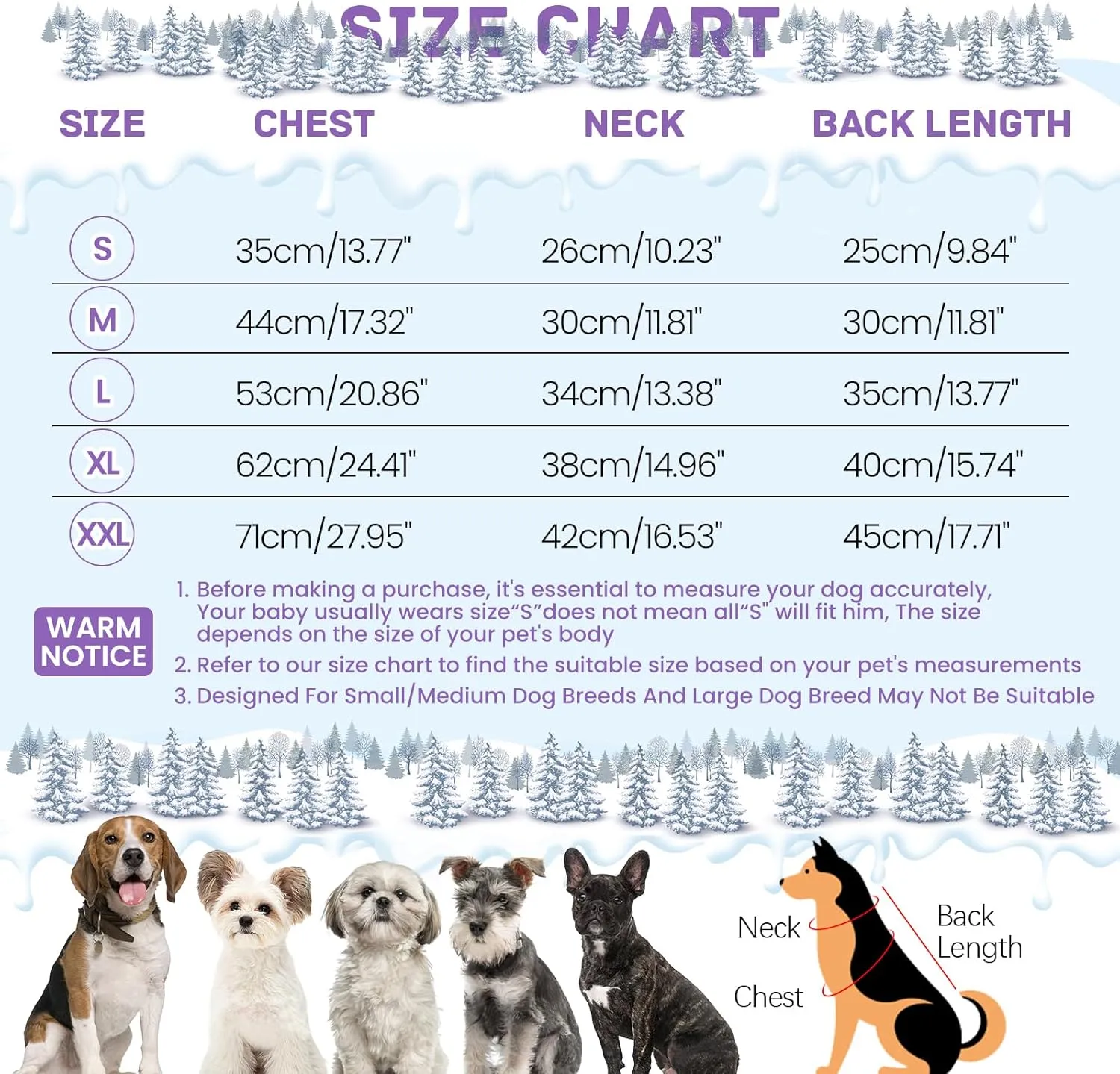 BRKURLEG Purple Dog Coat, Dog Winter Jacket with Harness, Dog Onesie Body Warm Jackets, Pet Windproof Warm Cold Weather Coats, Reflective Waterproof Cold Weather Doggy Cozy Jacket Hiking L