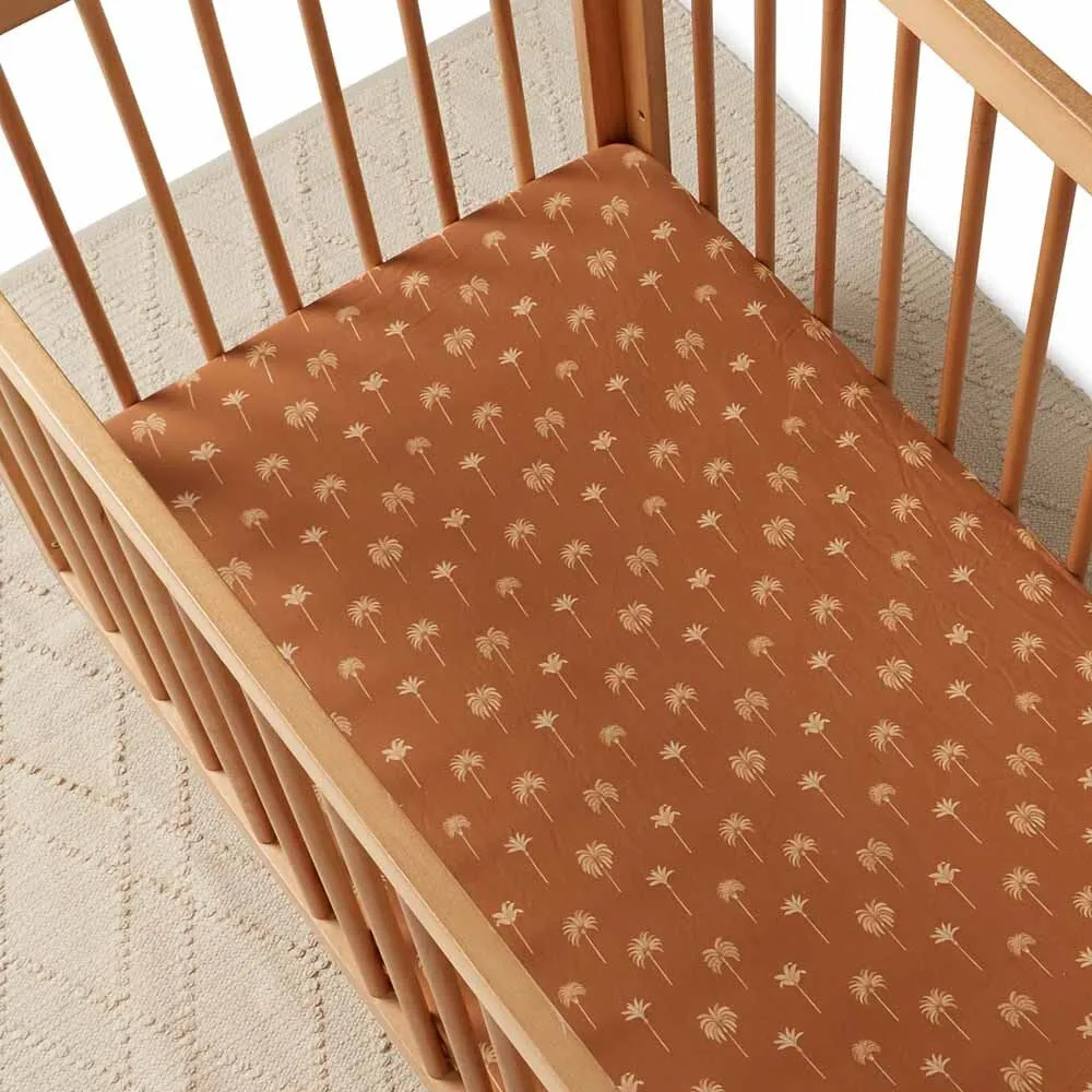 Bronze Palm Fitted Cot Sheet