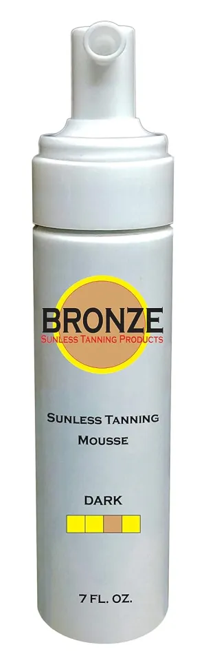 BRONZE - Sunless Self Tanning Foam Mousse - DARK - 7 oz   INCLUDES: Applicator Mitt, Application Gloves and Best Fake Tanner Lotion Spray Sample – Gorgeous, Natural Looking Tan Lasts 7 Days