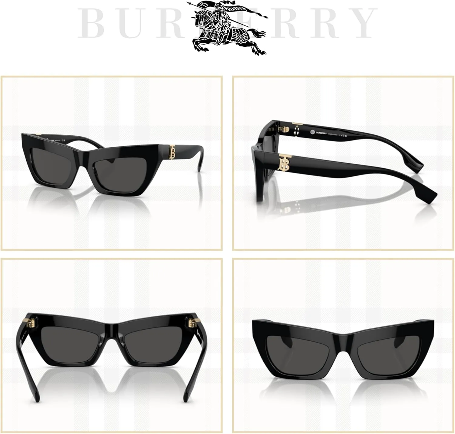BURBERRY BE4405 Cateye Sunglasses for Women   BUNDLE With Designer iWear Complimentary Eyewear Kit
