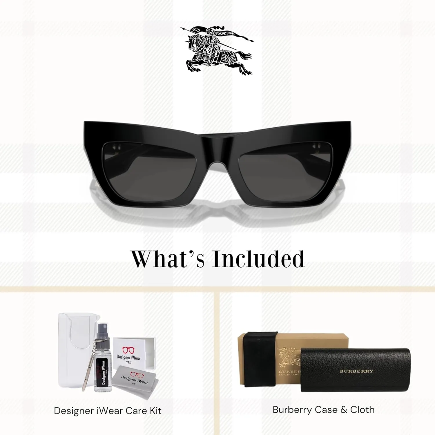 BURBERRY BE4405 Cateye Sunglasses for Women   BUNDLE With Designer iWear Complimentary Eyewear Kit