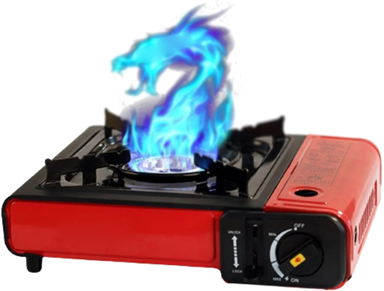 Burner Butane Stove, Portable Camping Stove Piezo Electric Ignition, Includes Precise Temperature Control