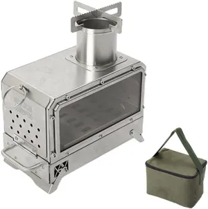 Burning Stove, Portable Wood Burning Camp Stove, Mini Heater Burner, for Backpacking Camping Tent Fishing Hiking Picnic BBQ