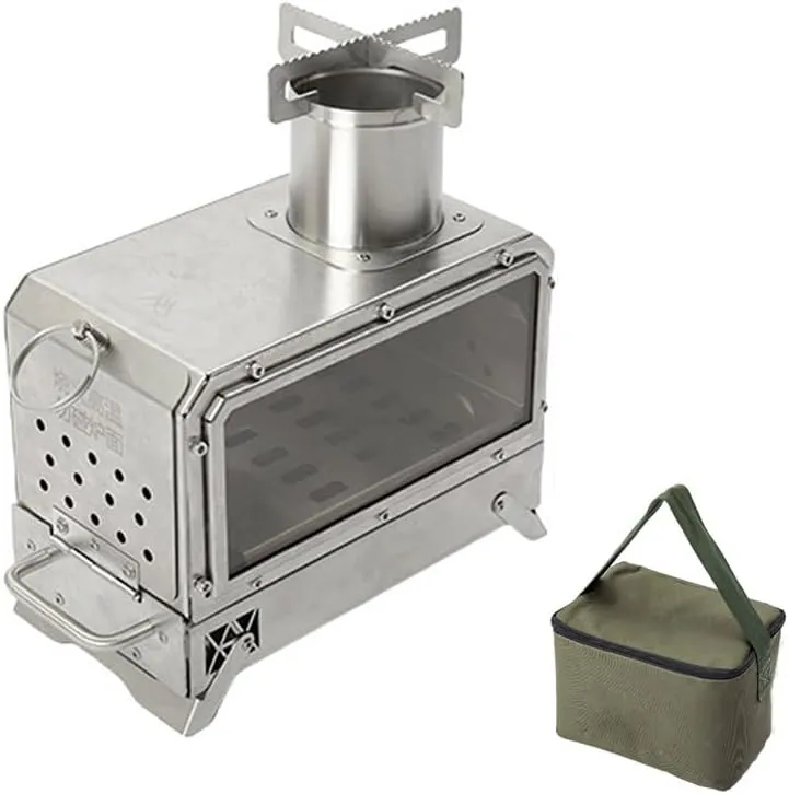 Burning Stove, Portable Wood Burning Camp Stove, Mini Heater Burner, for Backpacking Camping Tent Fishing Hiking Picnic BBQ