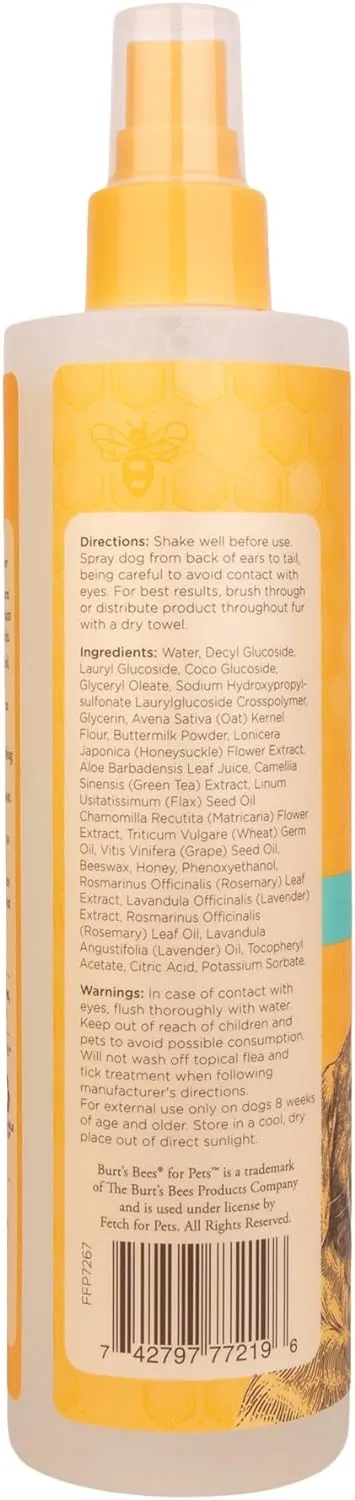 Burt's Bees for Pets Itch Soothing Spray with Honeysuckle, 95% Natural Origin Formulas, Dog Spritz for Itchy Dogs, Skin Relief, 6pk, 10oz