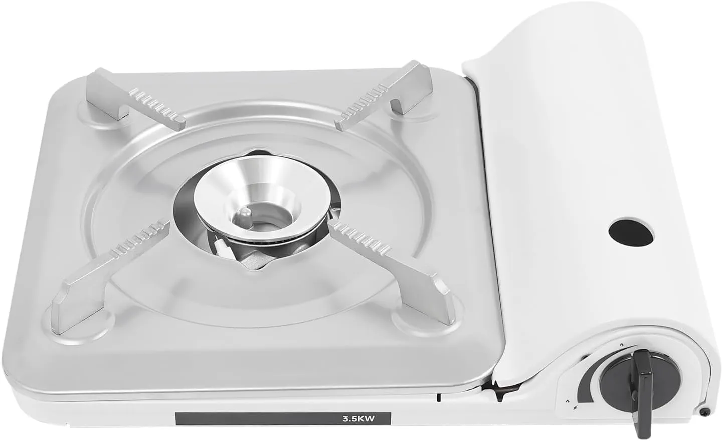 Butane Camping Stove, Camping Stove with Portable Case, for Camping Trips, Gatherings, or Other Outdoor Cooking, 13.58 * 11.22 * 3.74in (Silver  White)