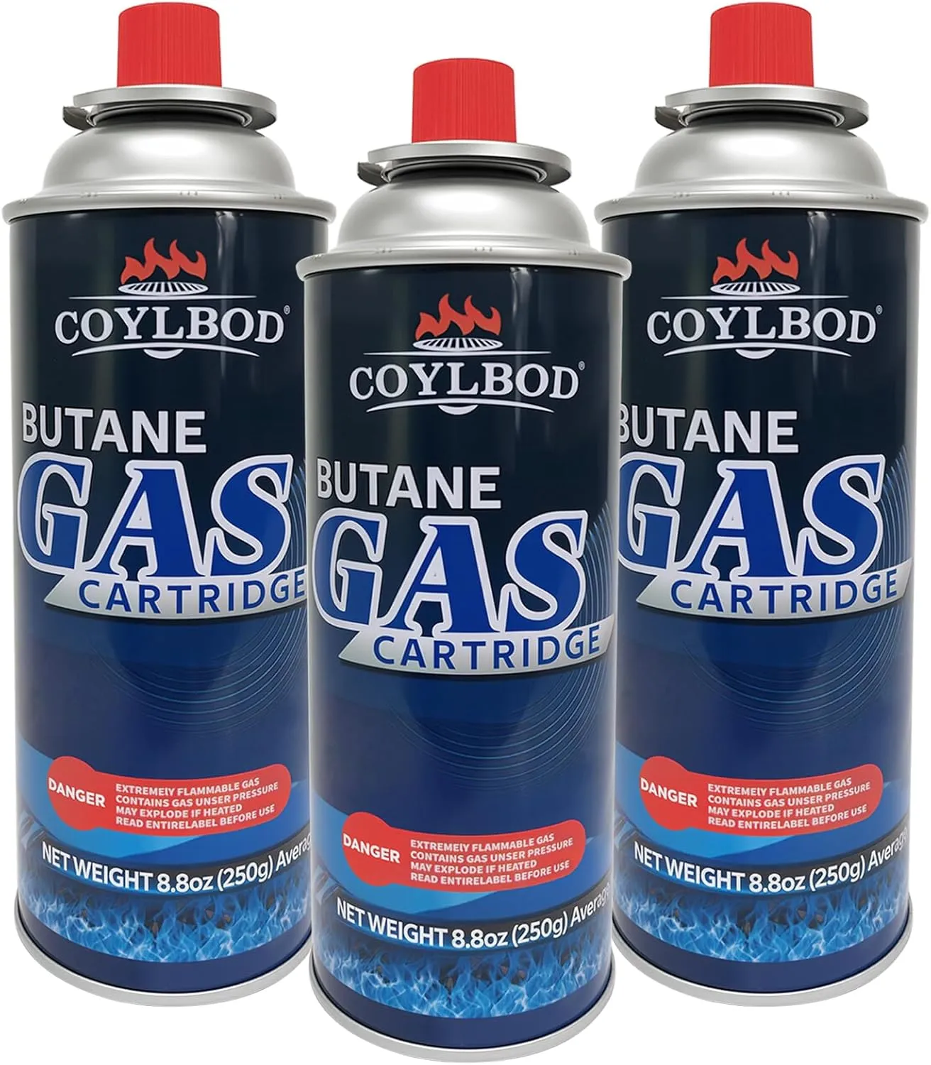 Butane Gas, Butane Fuel Canister, 99.99% Pure Butane Canister with Explosion Proof - RVR System, Butane Fuel for Camping Stove, Kitchen Torch Head(3 Can)