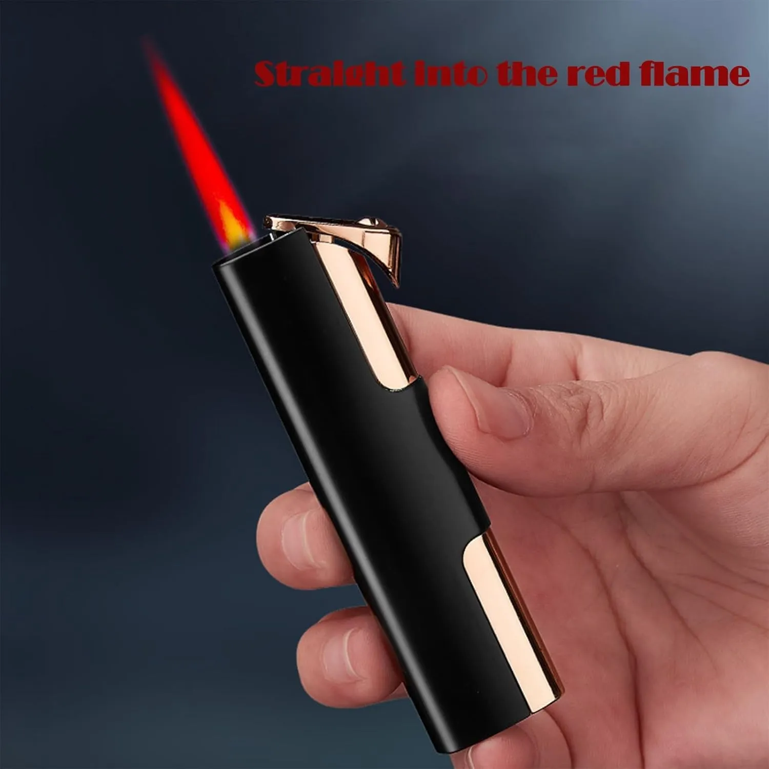 Butane Lighter(Gas Not Included)，Windproof Lighter，Portable Torch Lighters for Candle, Stove, Kitchen(B)