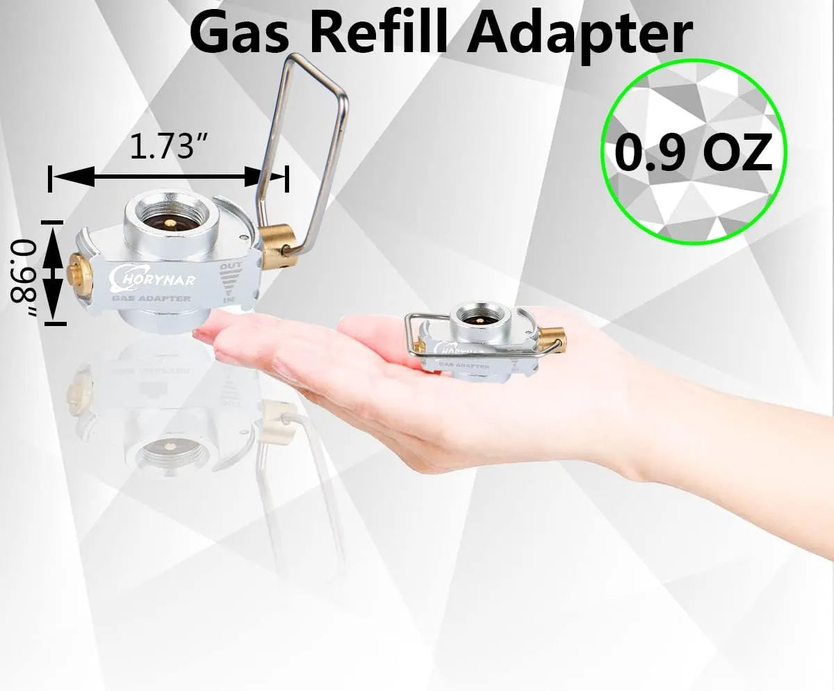 Butane Refill Adapter Isobutane Fuel Canister Isobutane Canister Butane Propane adapter with Exhaust Air Pressure Button/Great for jetboil fuel Canister/Backpacking Camping Stove Adapter