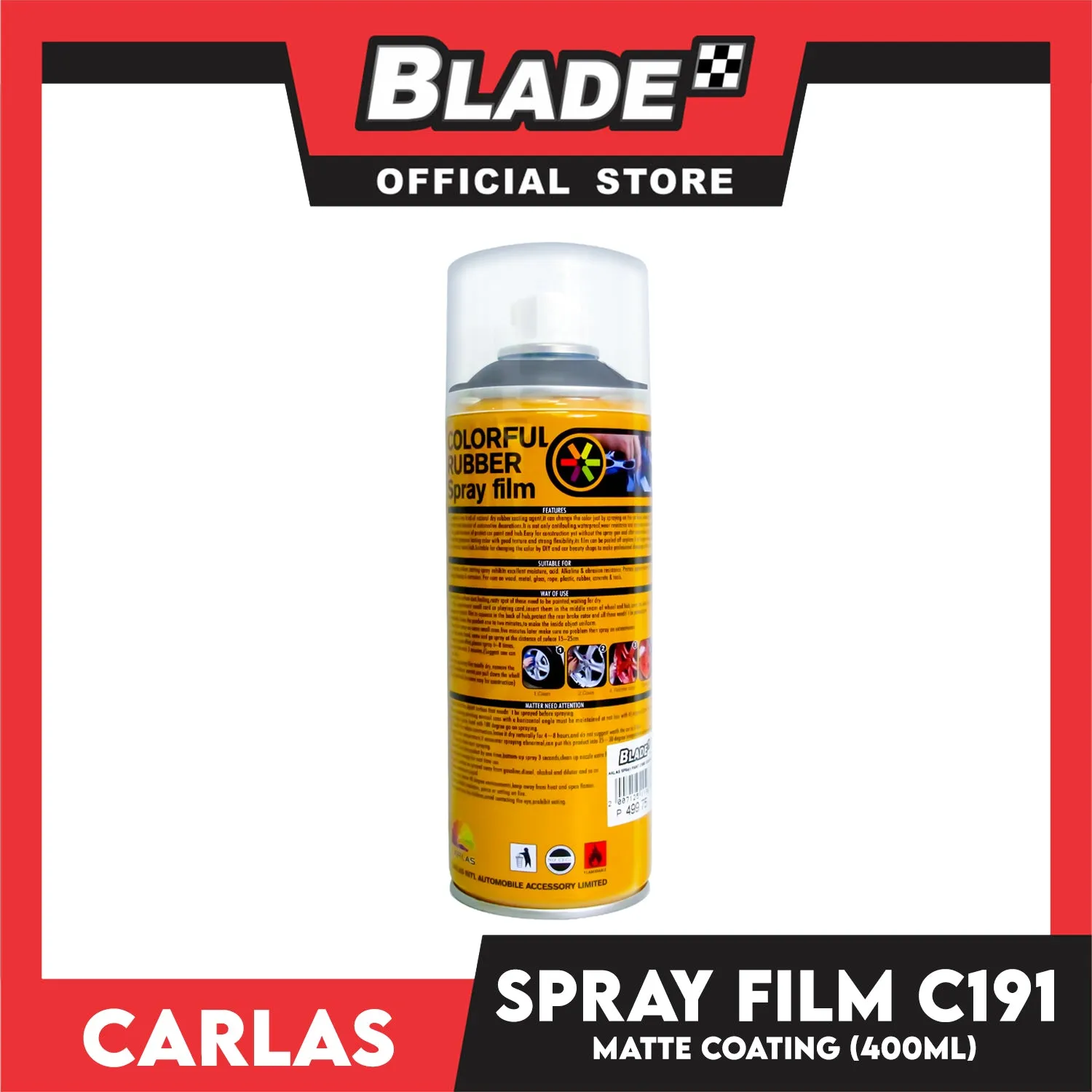 Buy 3 Take 1 Free! Carlas Colorful Rubber Spray Film 400ml (Matte Coating)
