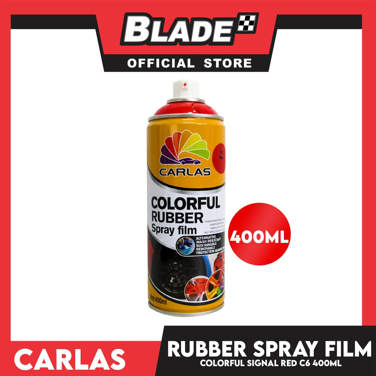 Buy 3 Take 1 Free! Carlas Colorful Rubber Spray Film 400ml (Signal Red)