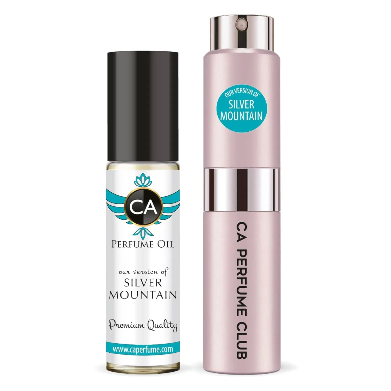 CA Perfume Duo Impression of Silver Mountain For Women Eau de Parfum Refillable Atomizer Sprayer   Fragrance Body Oil Long Lasting Sample Travel Size Roll-On Bottle 0.27 Fl Oz 0.33 Fl Oz