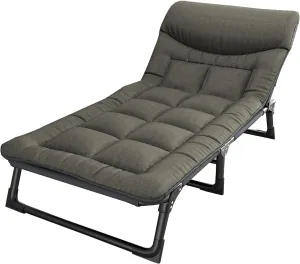 Camp Bed for Adults, 29.5" Extra Wide Heavy Duty Folding Camping Bed for Travel Outdoor Office Indoor Fishing, Support 320lbs