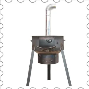 Camp Stoves Portable Compact Tent Heater Small Heating Burner Stove, Wood Burning Mobile Stove with Chimney Pipes, Coal/Wood (Size : 60x58cm/24x23in)