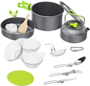 Camping Cooking Kit Titanium Portable Cookware Outdoor Cooking Set Compact for Hiking