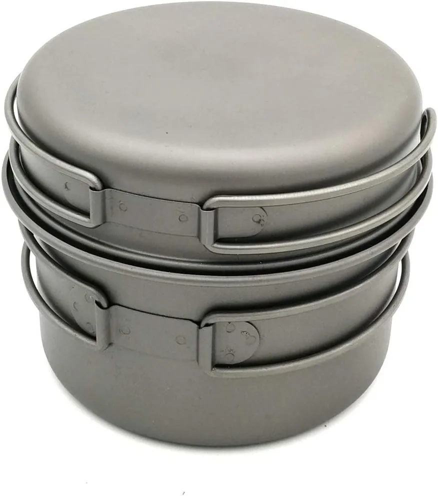 Camping Cookware Camping Cookware Kit for 1-2 People Lightweight Pots Pan Set with Stainless Steel for Camping Backpacking Outdoor Cooking and Picnic Outdoor Camping Cookware (Black 1)