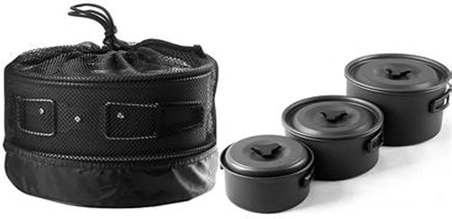 Camping Cookware Camping Cookware Kit Outdoor Cooking Set for 4 to 5 People Non Stick Folding Camping Pans and Pots Camping Hiking Picnic BBQ Outdoor Camping Cookware (Black 4)