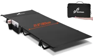 Camping Cot 31.5’’ Extra Wide Compact Sleeping Cots with Side Pocket