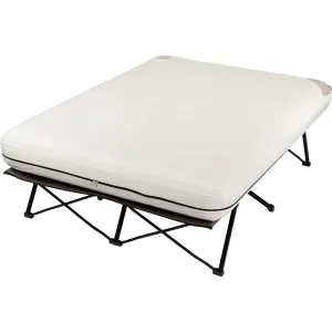 Camping Cot & Air Mattress Combo - Folding Camp Bed with Side Table and Battery-Operated Pump