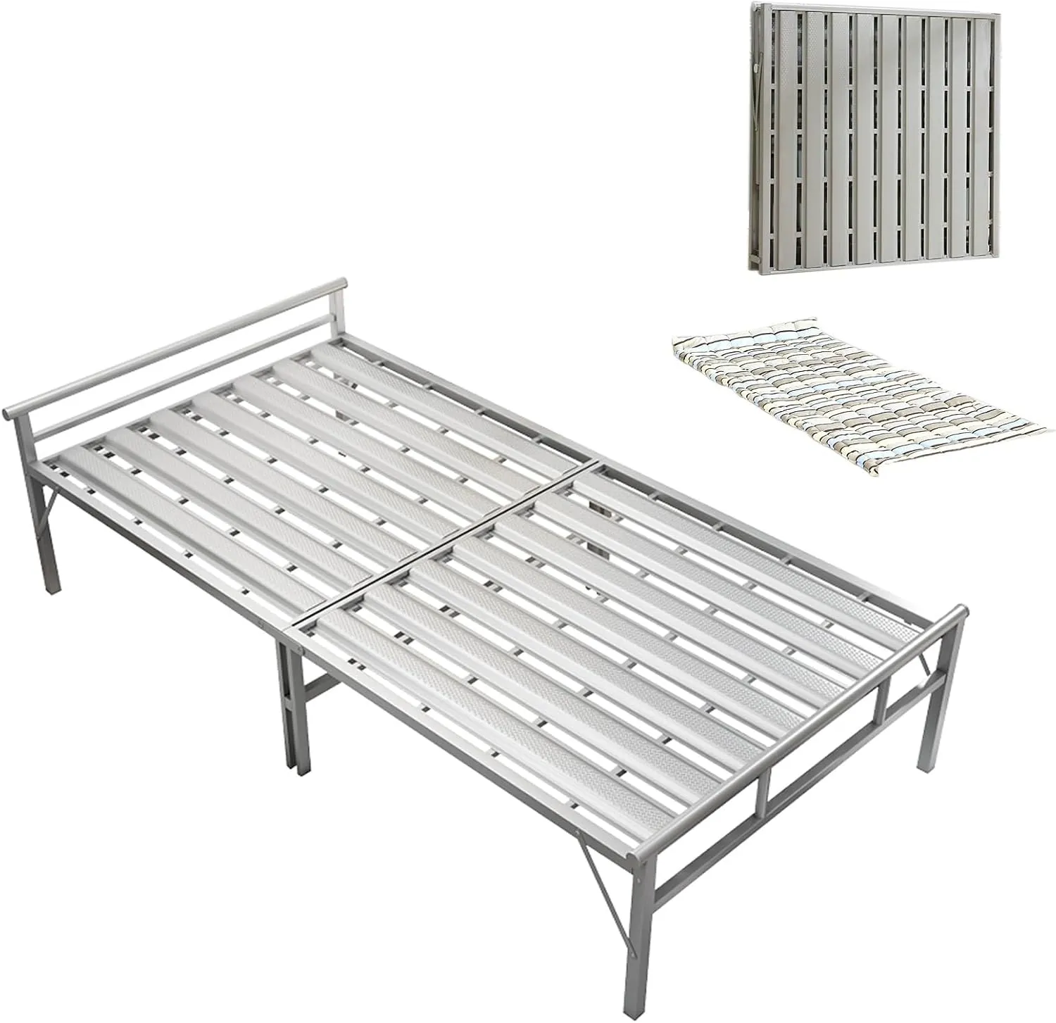 Camping Cot, Cots for Camping with Cushion, Camping Cots Thickened Double Middle Leg Bed Frame, Folding Bed Small Household(196x90x42cm/77x35x17in)