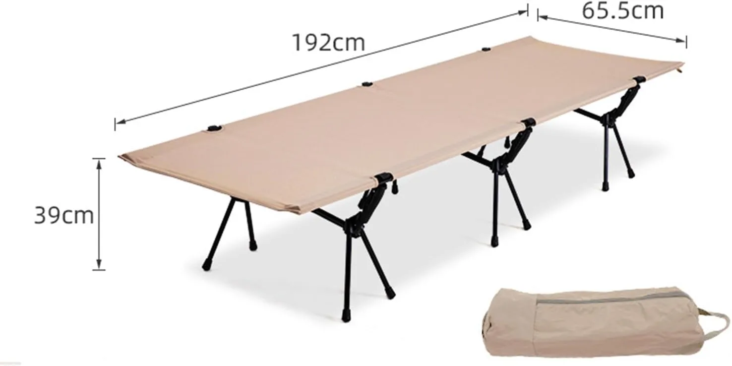 Camping Cot, Easy-to-Assemble Folding Cot Supports Campers up to 6ft 2in or 300lbs, Great for Camping, Lounging, & Elevated Sleeping,A