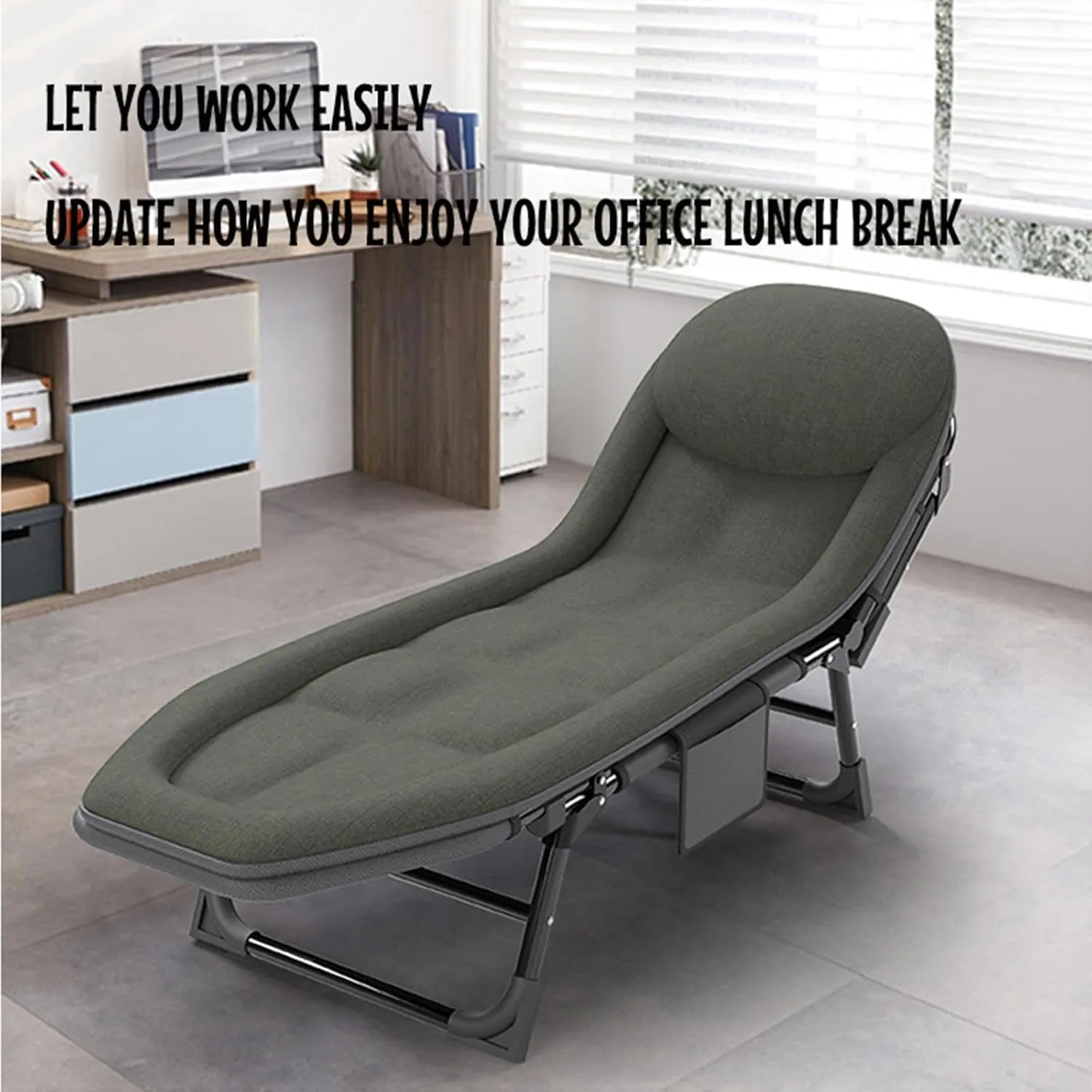 Camping Cot, Folding Camping Cot for Adults, 5-Position Folding Chaise Lounge Chair, Portable Folding Camping Cot, for Office/Home Nap, Outdoor,A,200x64cm