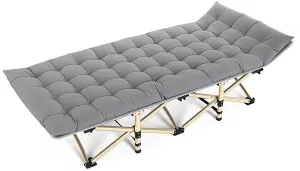 Camping Cot, Folding Cot Camping Cots for Adults Portable Folding Outdoor Bed with Mat, Heavy Duty Sleeping Cots for Office Outdoor Travel Camp Beach Vacation
