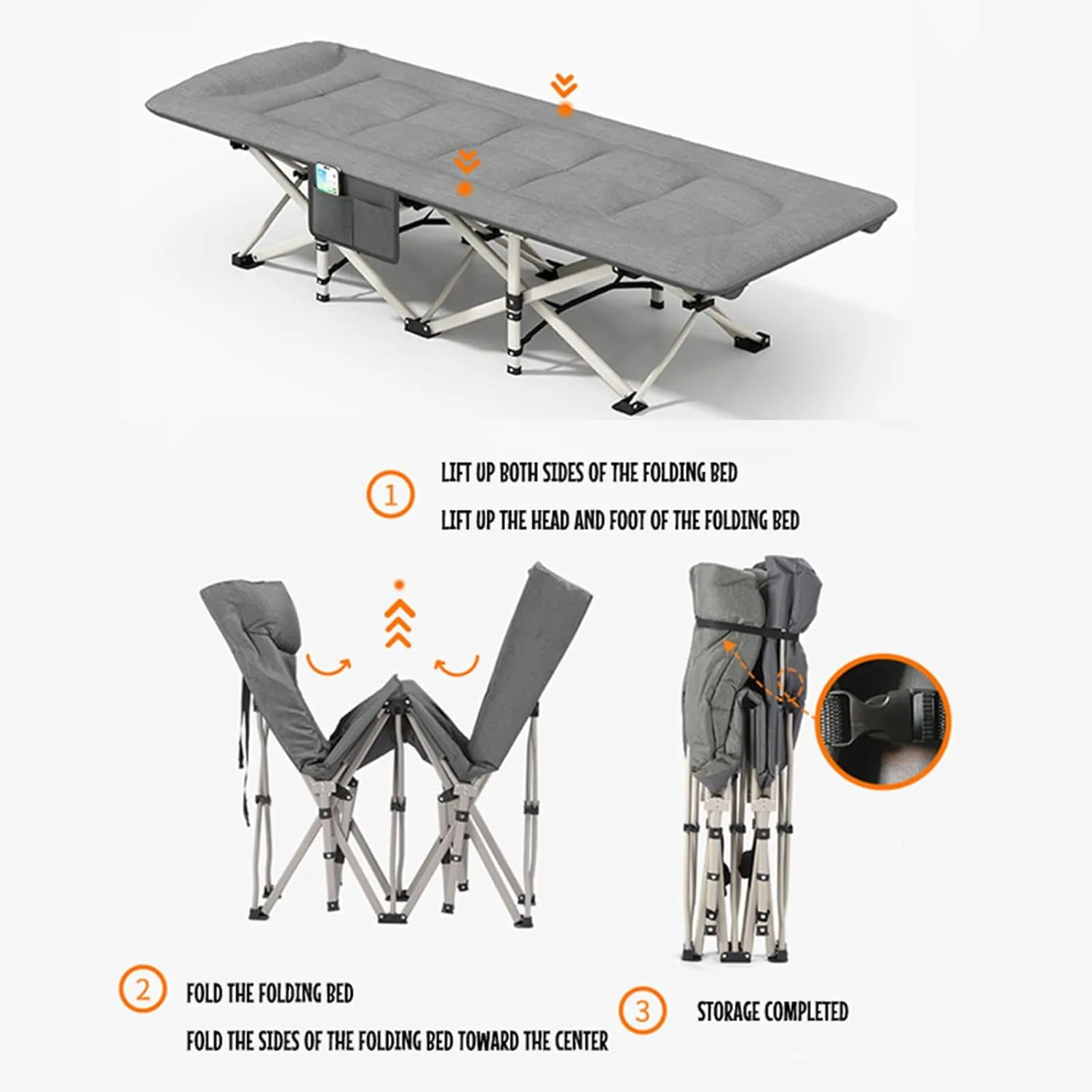 Camping Cot for Adults, Portable Camp Cot Bed Sleeping Cots, Camping Cot, Sleeping Cot for Adult, Supports 330 Lbs, for Outdoor Camping/Office